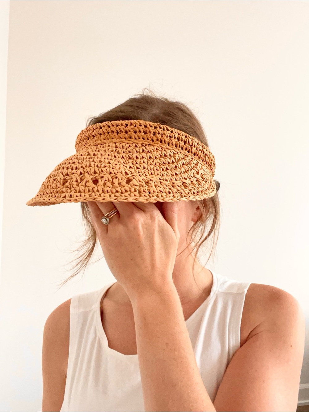 Vintage Woven Straw Visor Hat